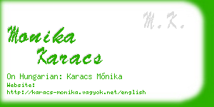 monika karacs business card