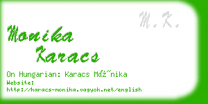 monika karacs business card